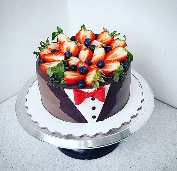Strawberry Tuxedo Cake